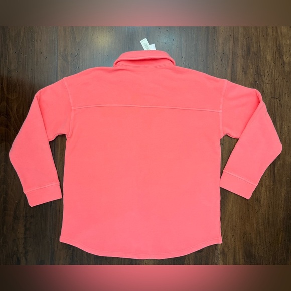 Talbots Beach Terry Shacket Size Small Bright Coral Spring Cozy Cruise Casual - Picture 4 of 13